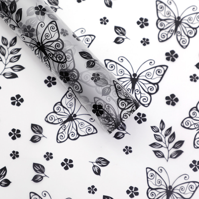 MYHC-07 Vynikající Butterfly Lines, transparentní květinová balicí fólie