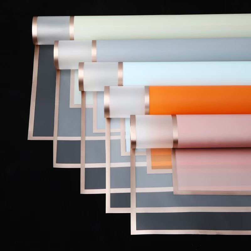MYHC-10 Double Gold Edge Matrace Film Bopp Matt Flower Packing Film