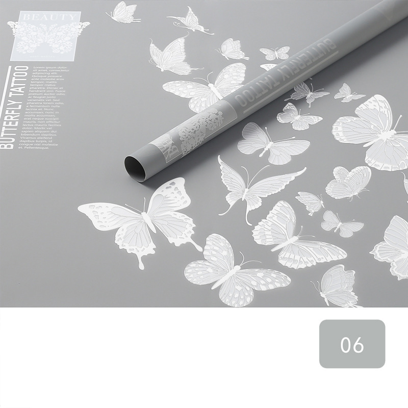 MYHC-14 Butterfly Pattern Neprůhledný matný květinový balicí papír
