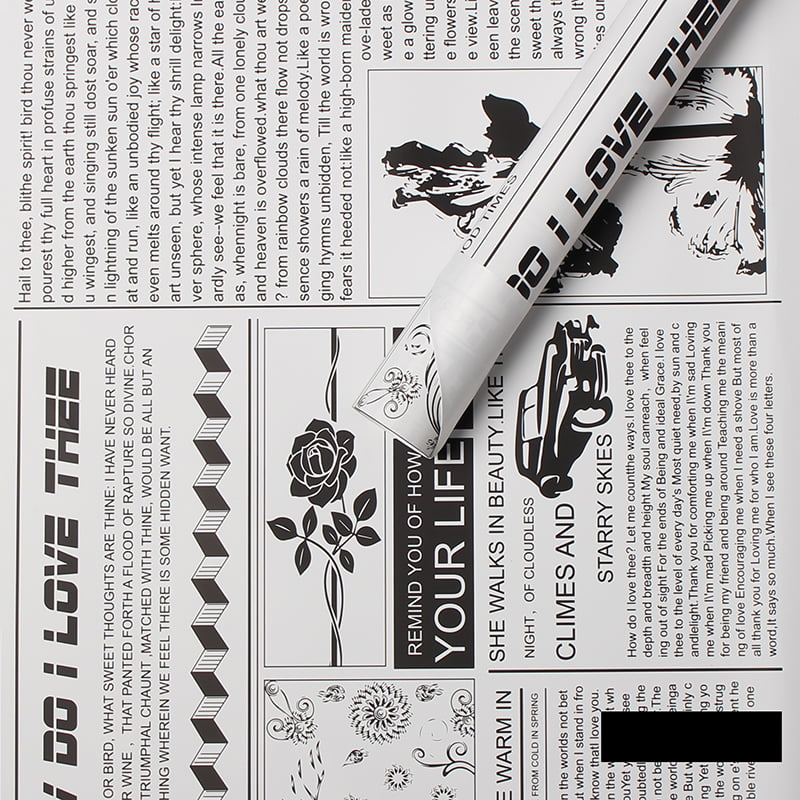 MYHC-21 Retro Newspaper Style Hovězí květiny Balicí papír