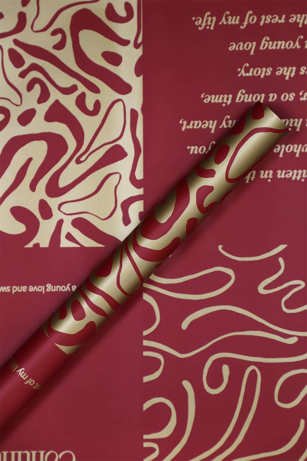 MYHC-44 moderní graffiti stylová obalová fólie na květiny z hovězí kůže
