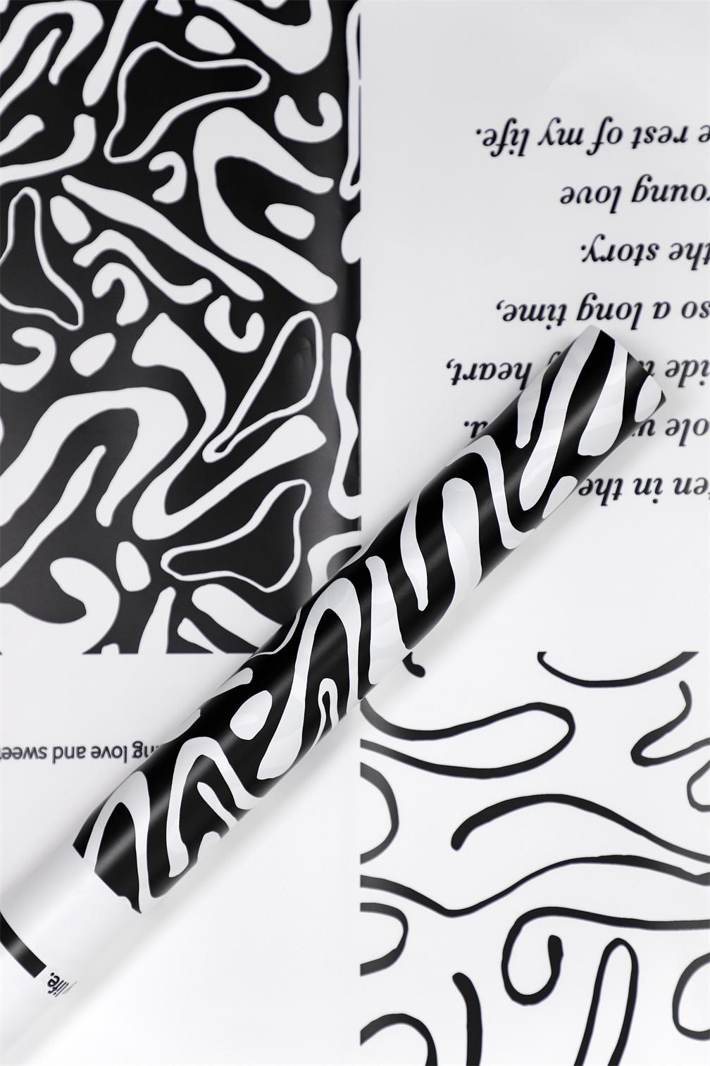MYHC-44 moderní graffiti stylová obalová fólie na květiny z hovězí kůže