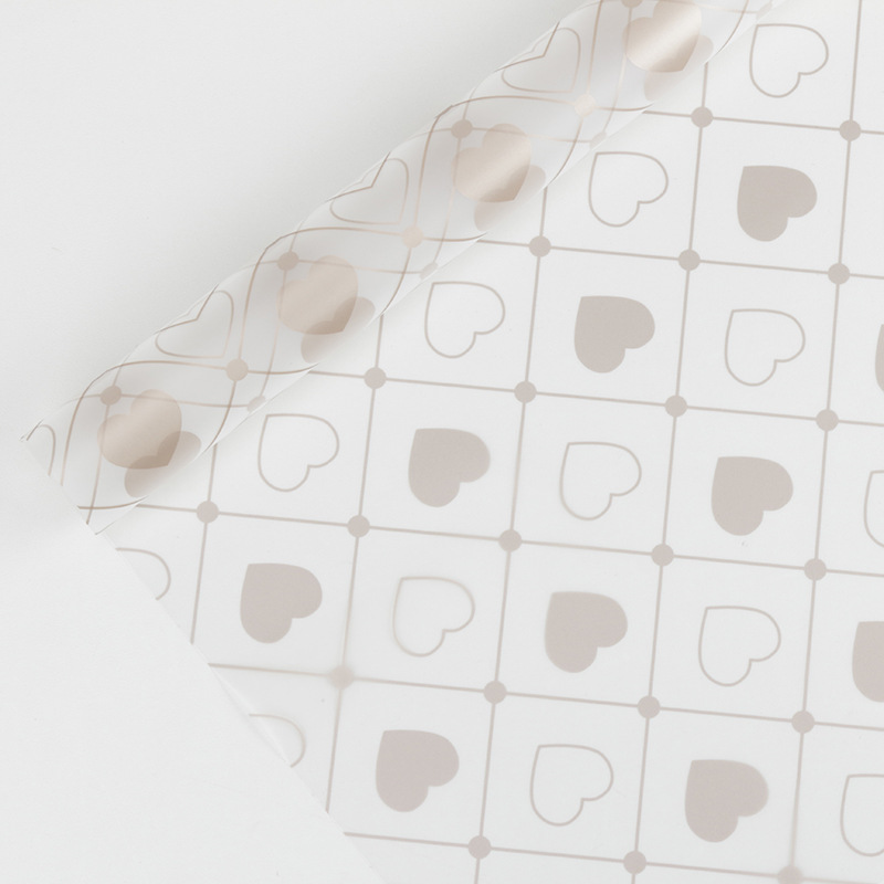 MYHC-60 Monochrome Love Plaid Pattern Transparentní květinová balicí fólie