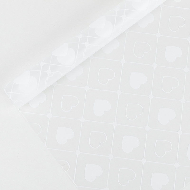 MYHC-60 Monochrome Love Plaid Pattern Transparentní květinová balicí fólie