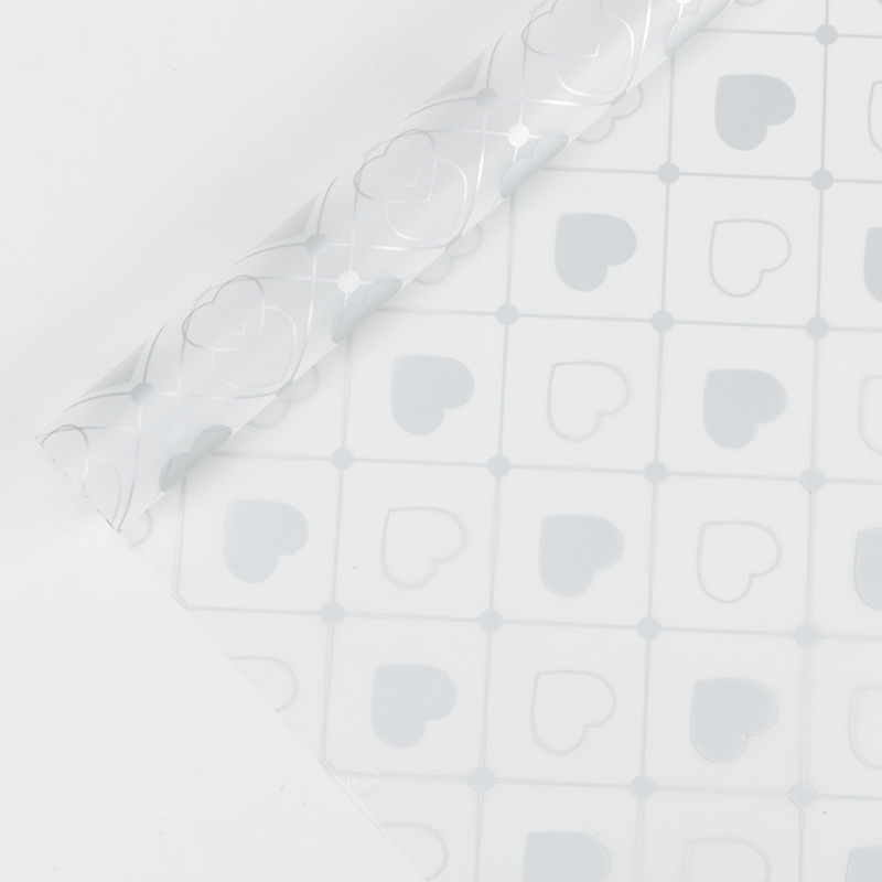 MYHC-60 Monochrome Love Plaid Pattern Transparentní květinová balicí fólie