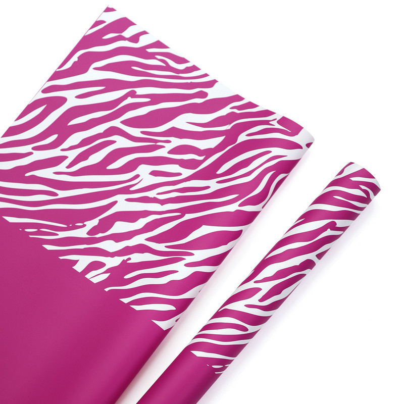 Šestibarevný květinový balicí papír s tiskem Zebra