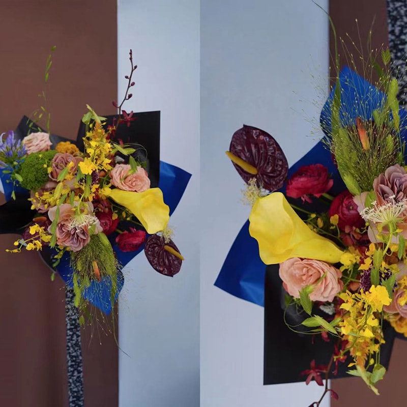 Premium Gradient Flower Bouquet Balicí papír