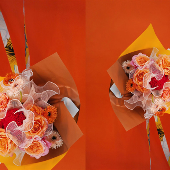 Premium Gradient Flower Bouquet Balicí papír