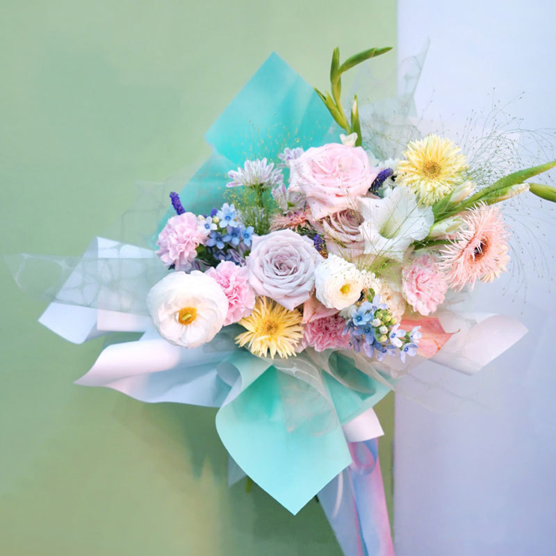 Premium Gradient Flower Bouquet Balicí papír