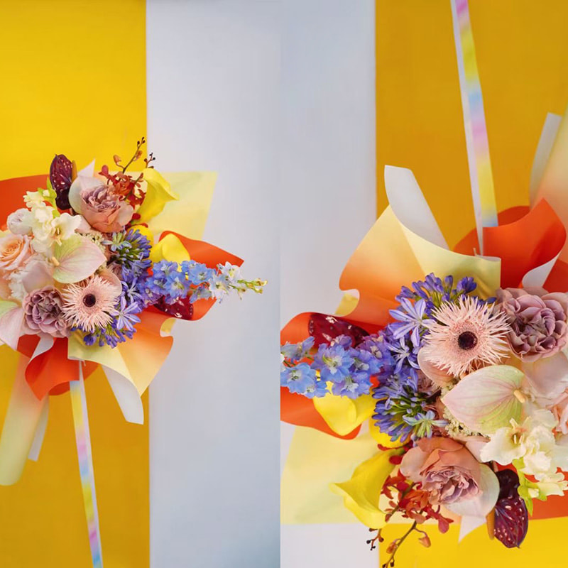 Premium Gradient Flower Bouquet Balicí papír